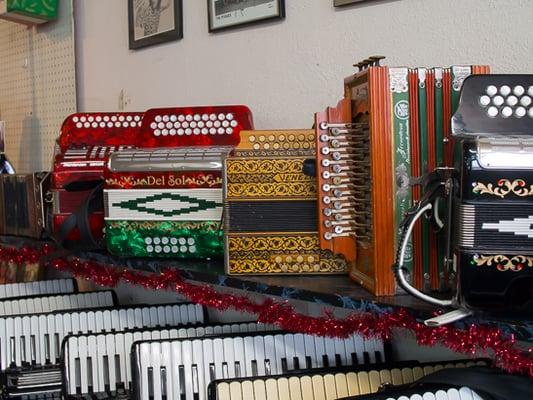 Various button accordions.