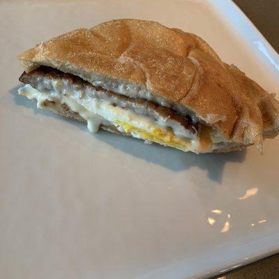 Sausage, egg, and cheese sandwich ($3.50) (2022)