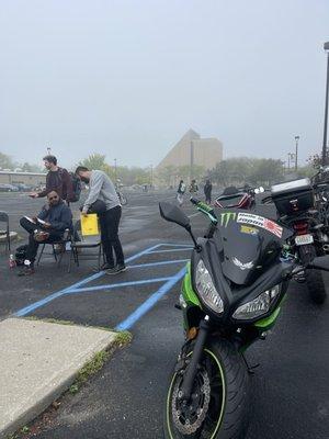 Getting prepped to ride!