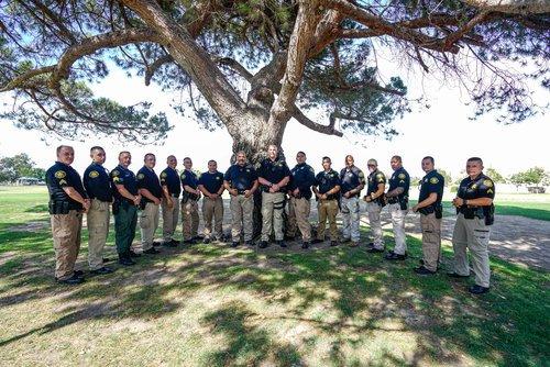 Security team convening before staffing a public event