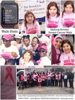 Brooklyn hospital center participating in the annual Making Strides Against Breast Cancer Walk at Coney Island, Brooklyn