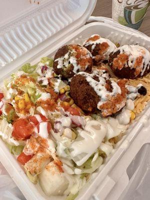 Felafel over rice