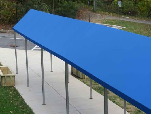 Hoffman Awning custom manufactured this Long A-Frame Entrance Canopy Call A. Hoffman Awning in Baltimore     410-685-5687 ht...