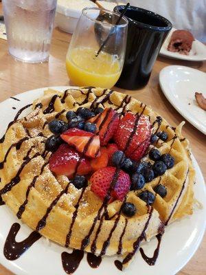 Chocolate berries Belgian waffle