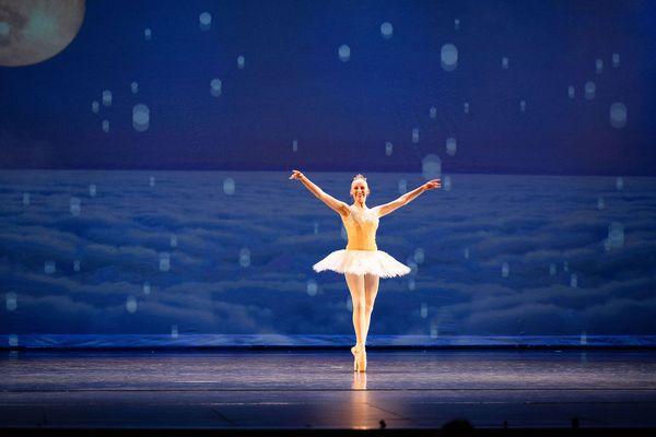 School of Ballet 5:8 ballerina in Snow for Beyond the Nutcracker 2023.