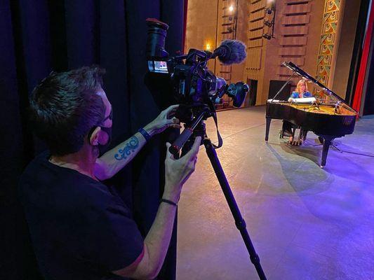 We create content for arts and entertainment. Here we are filming a performance at the Fox Theatre