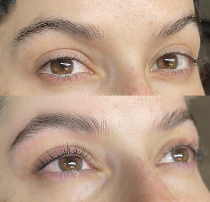 Eyebrow Lamination + Eyelash lift combo