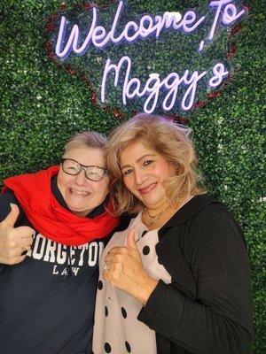 Ann Marie P. and Stylist Mila Bonilla at Maggy's in Adams Morgan, DC