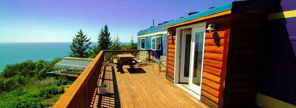 Wonderful rear deck with incredible views of Upper Moose Caboose