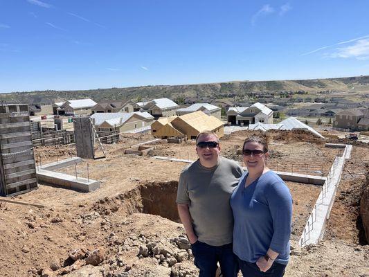 Friends are buying new build home in Castle Rock!  Love seeing their joyful smiling!