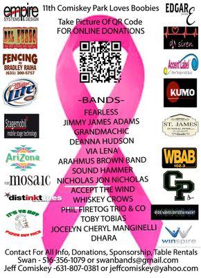 Saturday August 6th 2022 
 11th Annual Breast Cancer Charity Music Event for Stony Brook Cancer Center.