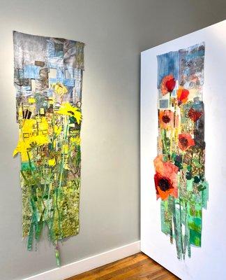 Textile mixed media by Merill Comeau at Three Stones Gallery