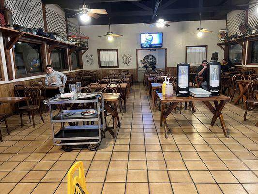 Dining room. Rustic. And homey.  No Fancy stuff.