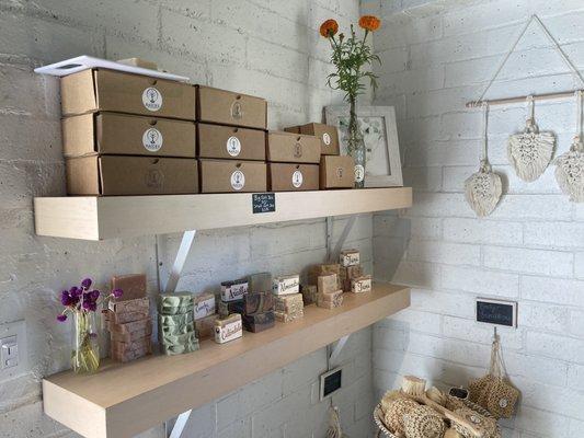 Gift boxes and handmade soaps