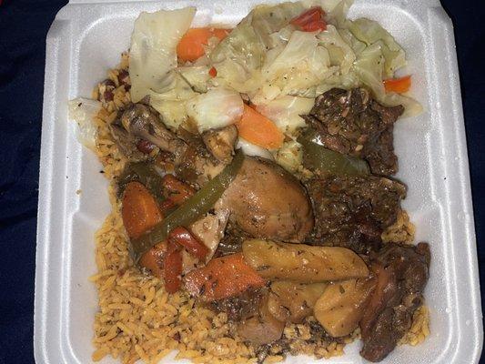 Brown stew chicken meal