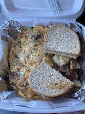 Cheesesteak omelette very delicious!