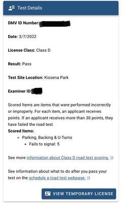 Road test breakdown