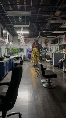 The Christmas spirit at the barbershop!