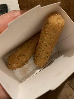 Mozzarella Cheese Sticks (ate one)