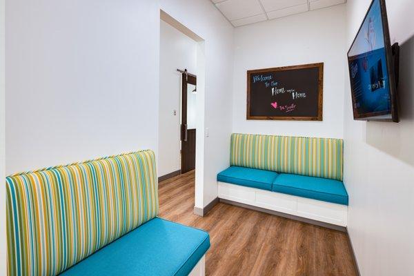 Our on-deck waiting lounge for patients and their siblings