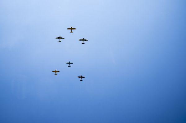 Commemorative Air Force flyover.