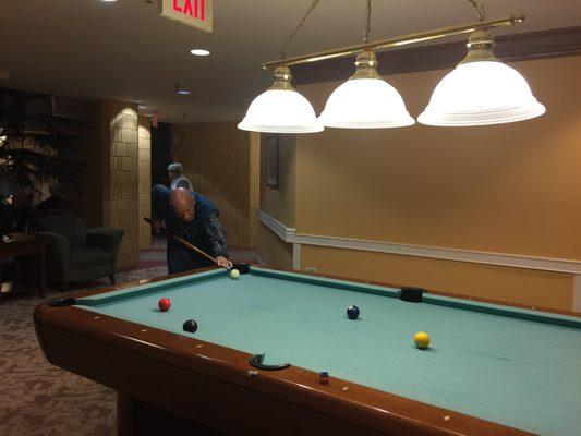 Pool tables at Friendship Village