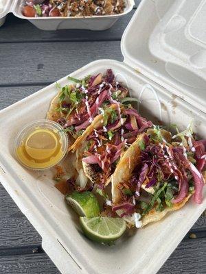 Fish tacos steak tacos