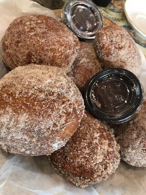 Beat fried biscuits in Indiana the size of a small fist. Apple butter on the side. Fresh delicious you will be hooked with one bite.