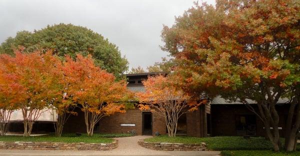 Office from the front during the fall season.