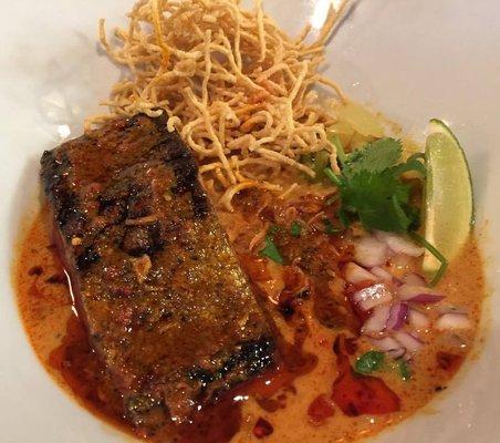 SPECIAL! Khao Soi w/ 6oz skin on Salmon ONLY at Gin Thai Brasserie