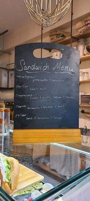 Sandwich menu