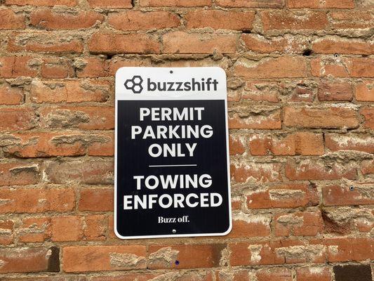 BuzzShift Parking Sign