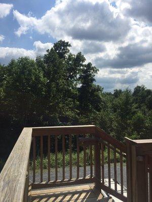 Looking over the back patio