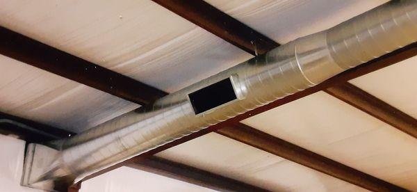 Spiral duct work in exposed area. These also look great in restaurants!