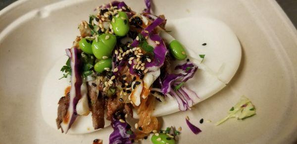 Ordered Ribeye Steamed Buns Tacos for pick up through Grubhub and ended up staying to hang out