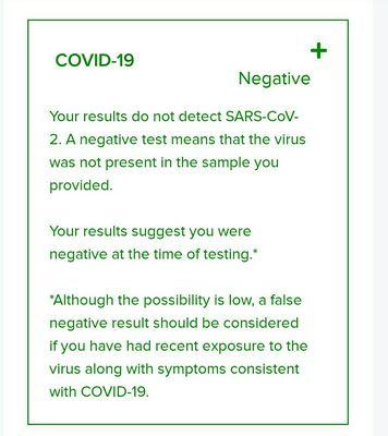 Covid email result from rapid test within 2 hours. Mine received before reaching home.