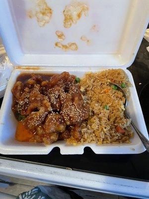 Sesame chicken combo platter