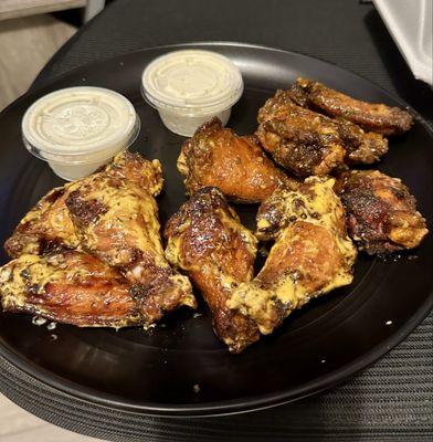 Spicy garlic and cajun ranch wings