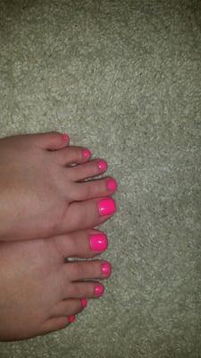 Love my pink gel pedi