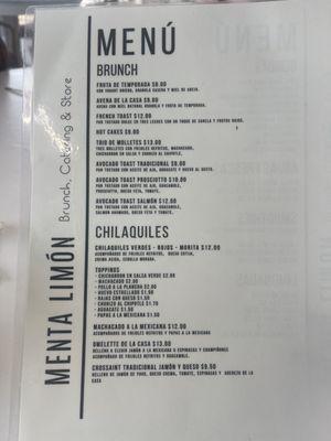 Menu Brunch