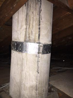 Asbestos Chimney in Residential Attic