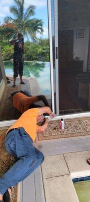 Adjusting my screen door, which wasn't opening well