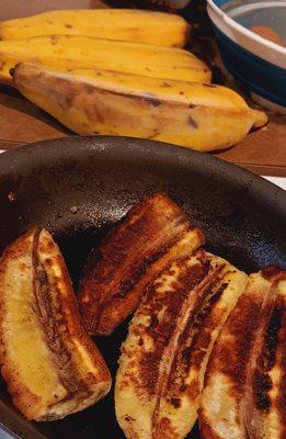 plantain panfried in real butter, one of our favorite afternoon snack!