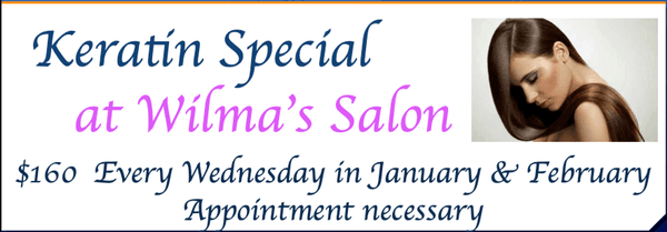 Keratin Special during the months of January and February!