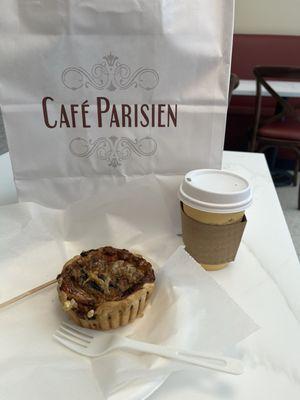 Vegetable quiche & Americano