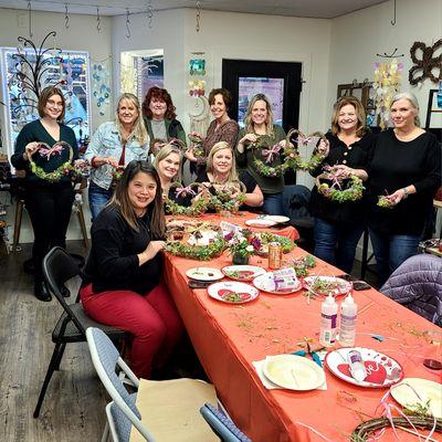 Annabell's Garden Heart wreath class.