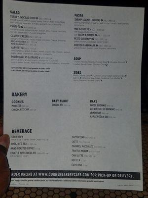 Limited menu