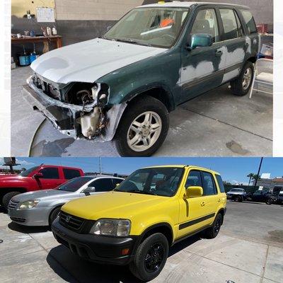 Before and after of this extreme make over for the Honda CrV