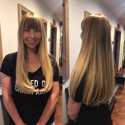 2 box easi lengths extensions and balayage by Beth