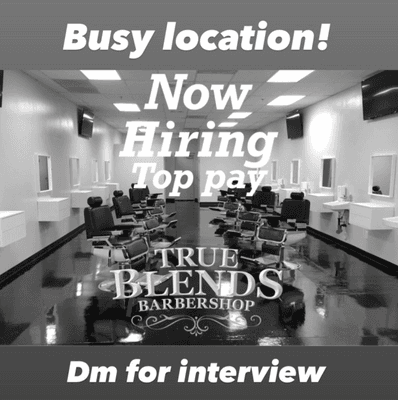 We're hiring Barbers